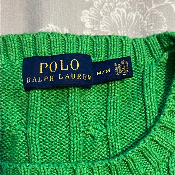 Ralph Lauren Vibrant Green Cable Knit Sweater - Picture 2 of 6